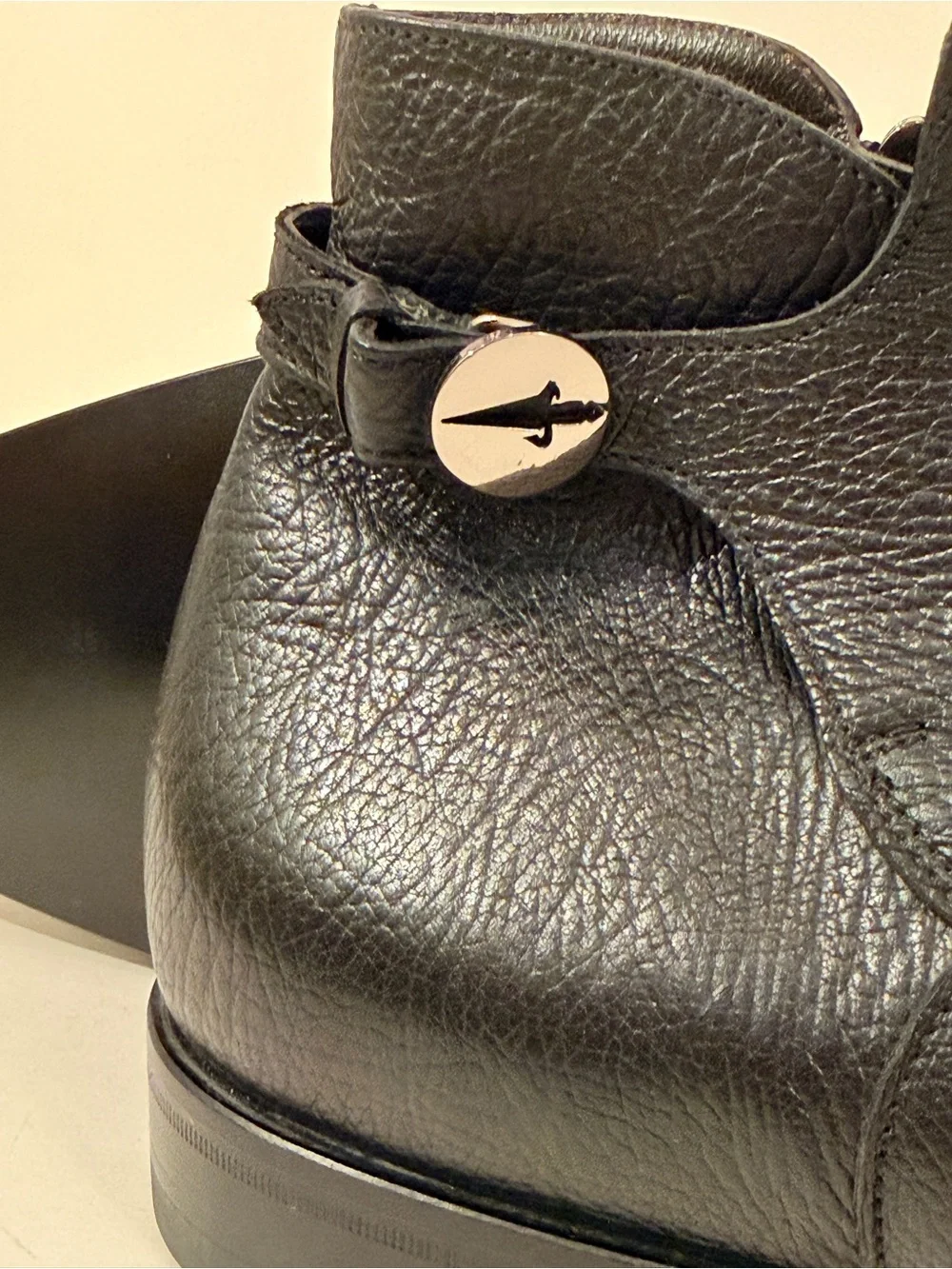 Cesare Paciotti Black Leather Dagger Ankle Boots 10 C NEW w/ Dust Bag Italy